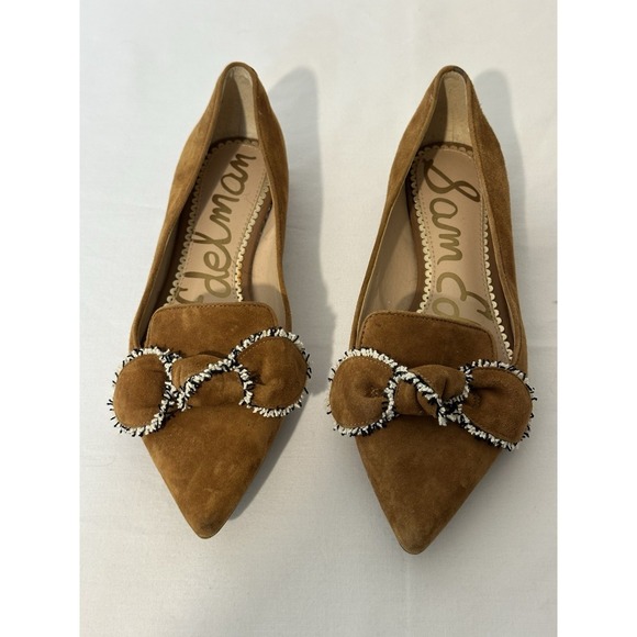 Sam Edelman Rochester Suede Leather Pointed Flats Golden Brown Size 6 Career - Picture 7 of 11